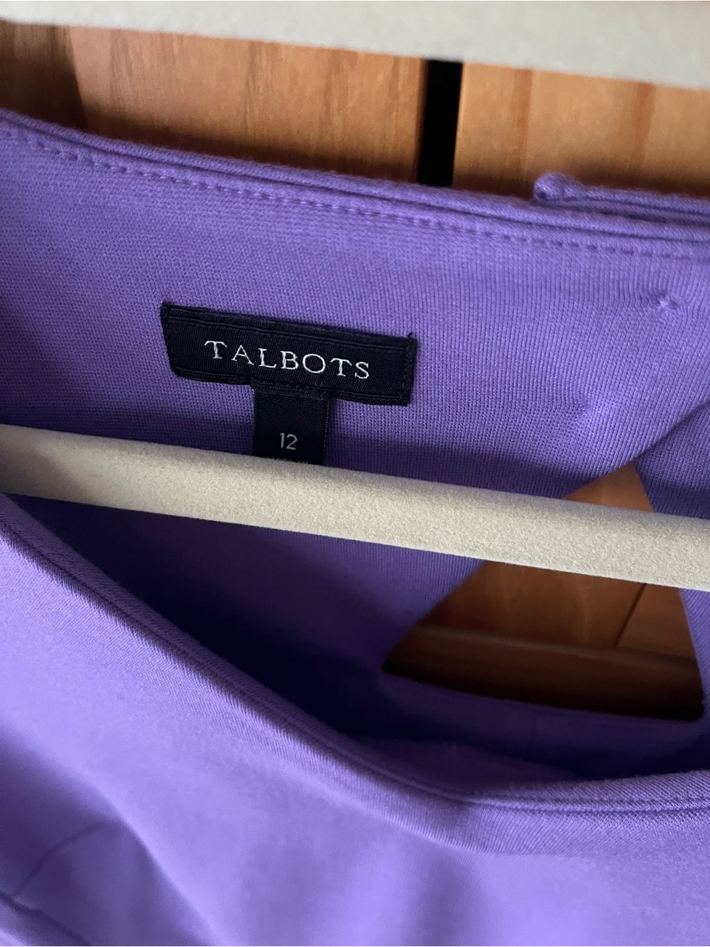 Talbots Purple Midi Sheath Dress with V-Neck - Picture 2 of 2